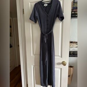 Piper & Scoot blue striped jumpsuit